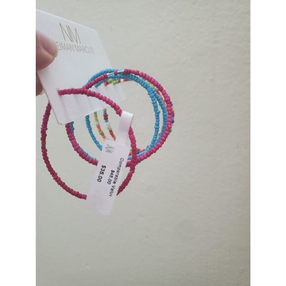 3 Hoop Multicolor Earrings - Picture 2 of 3